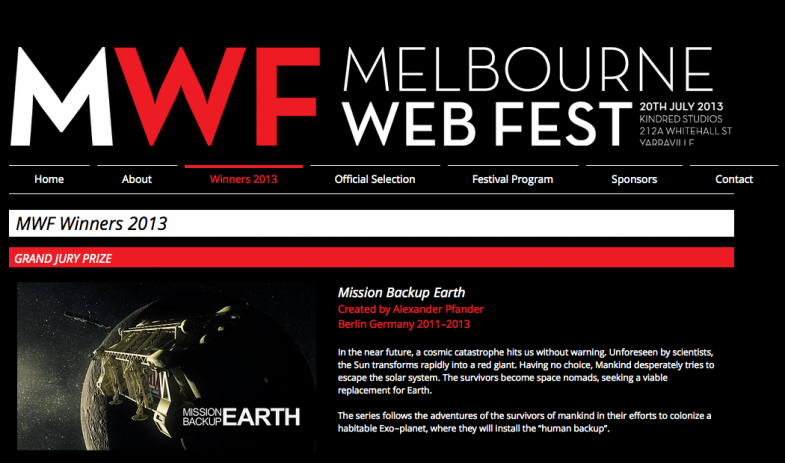 mission backup earth - melbourne web fest