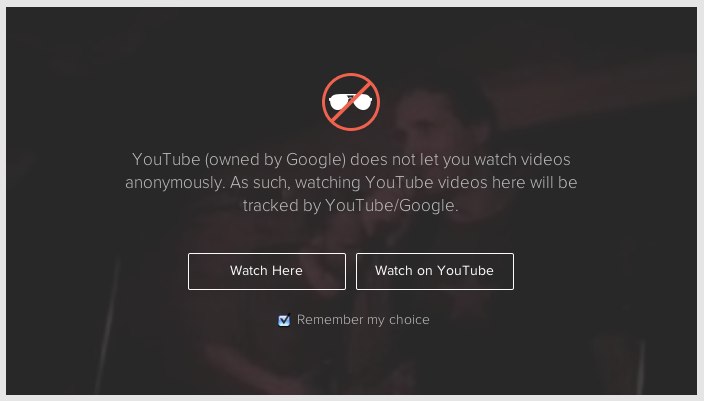 Anonymously watching YouTube